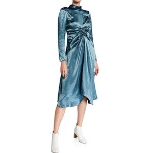 SIES MARJAN
Mock-Neck Crushed Satin Dress